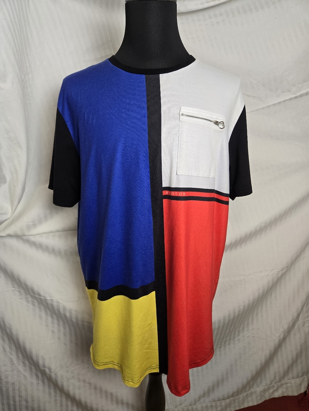 Hudson Colorblock Short-Sleeve Men’s Shirt with Zip Pocket.  TM